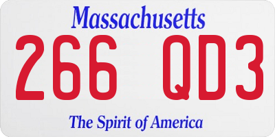 MA license plate 266QD3