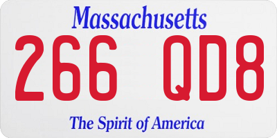 MA license plate 266QD8