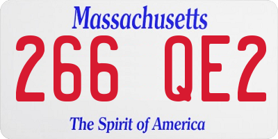 MA license plate 266QE2