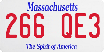 MA license plate 266QE3