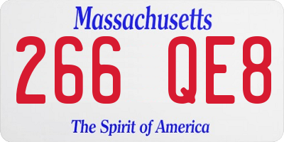 MA license plate 266QE8