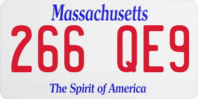 MA license plate 266QE9