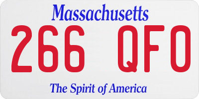 MA license plate 266QF0