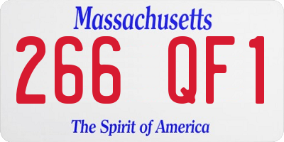 MA license plate 266QF1