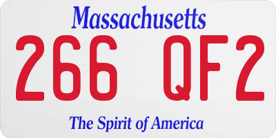 MA license plate 266QF2