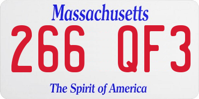 MA license plate 266QF3