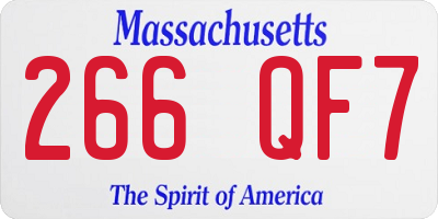 MA license plate 266QF7