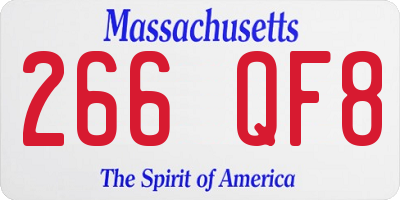MA license plate 266QF8