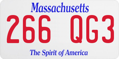 MA license plate 266QG3