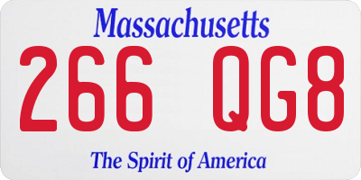 MA license plate 266QG8