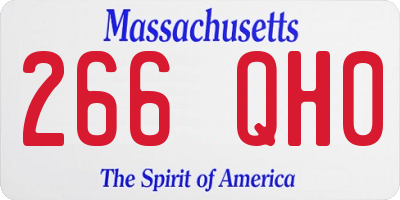 MA license plate 266QH0