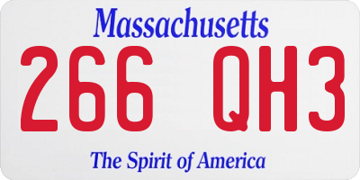 MA license plate 266QH3