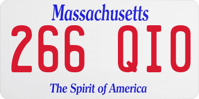 MA license plate 266QI0