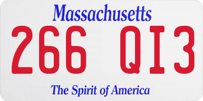 MA license plate 266QI3