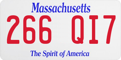 MA license plate 266QI7
