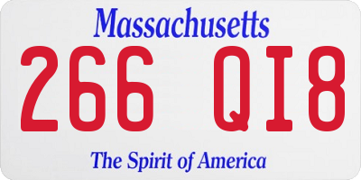 MA license plate 266QI8