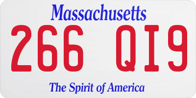 MA license plate 266QI9