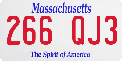 MA license plate 266QJ3