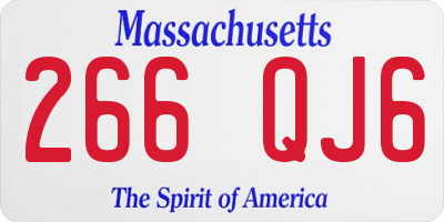 MA license plate 266QJ6