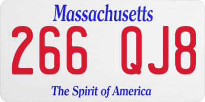 MA license plate 266QJ8