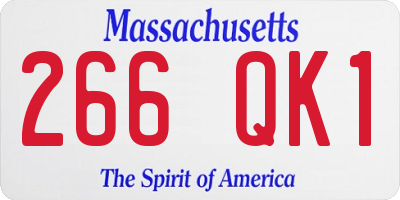 MA license plate 266QK1