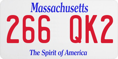 MA license plate 266QK2