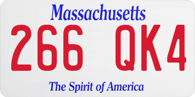 MA license plate 266QK4