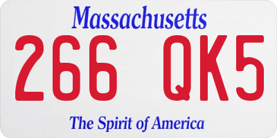 MA license plate 266QK5