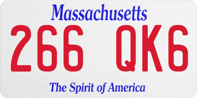 MA license plate 266QK6