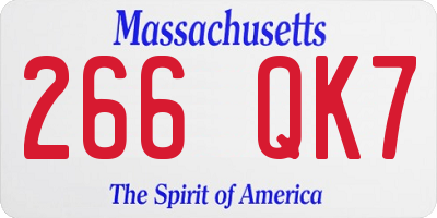 MA license plate 266QK7