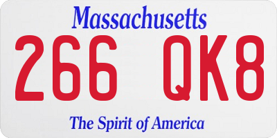 MA license plate 266QK8
