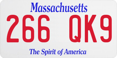 MA license plate 266QK9