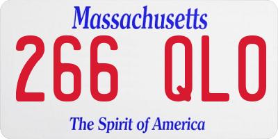 MA license plate 266QL0