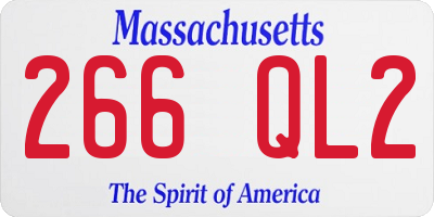 MA license plate 266QL2