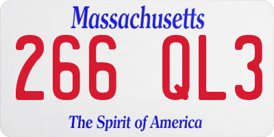 MA license plate 266QL3