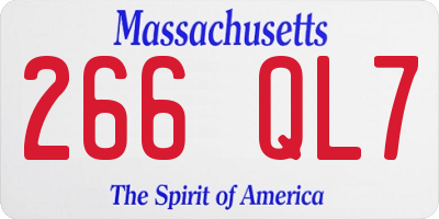 MA license plate 266QL7
