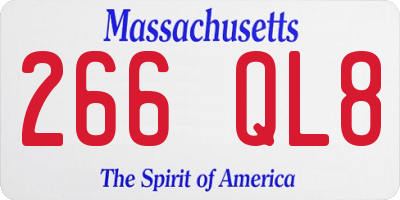 MA license plate 266QL8