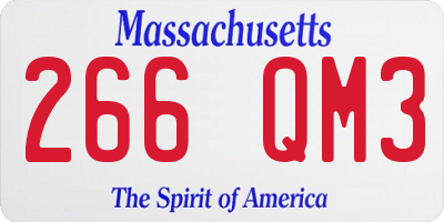 MA license plate 266QM3