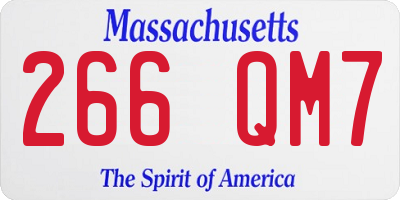 MA license plate 266QM7