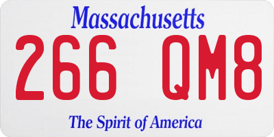 MA license plate 266QM8