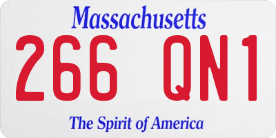 MA license plate 266QN1