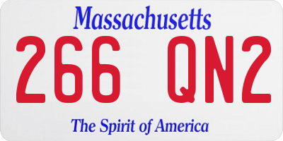 MA license plate 266QN2