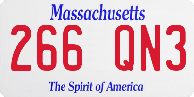 MA license plate 266QN3