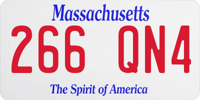 MA license plate 266QN4