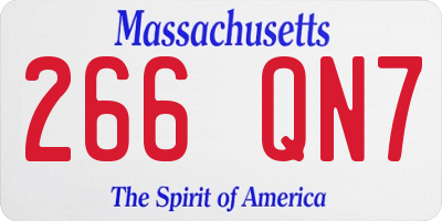 MA license plate 266QN7