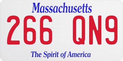 MA license plate 266QN9