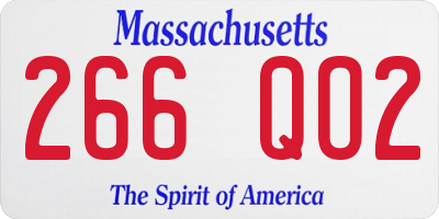 MA license plate 266QO2