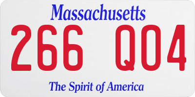 MA license plate 266QO4