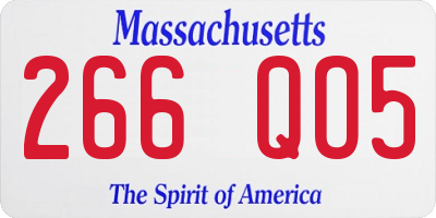 MA license plate 266QO5