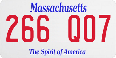MA license plate 266QO7